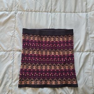 Forever 21 Black and Pink Patterned Skirt